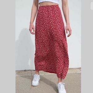 Red Floral Print Brandy Melville Skirt